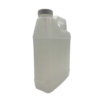 The Tire Prep - 1 Quart Plastic Prep Jug W/ Lid is a translucent plastic measuring container equipped with a handle and a screw cap, and features measurement indicators on the side.