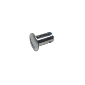 Close-up view of a Dzus Button - Small 7/16", featuring a flat head and cylindrical body, isolated on a white background.