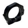 The Rear Axle Cassette Right Side for Big Bearing - Pursuit & Xpect, featuring a black metal clamp with a circular opening and two mounting holes, viewed from an angle.