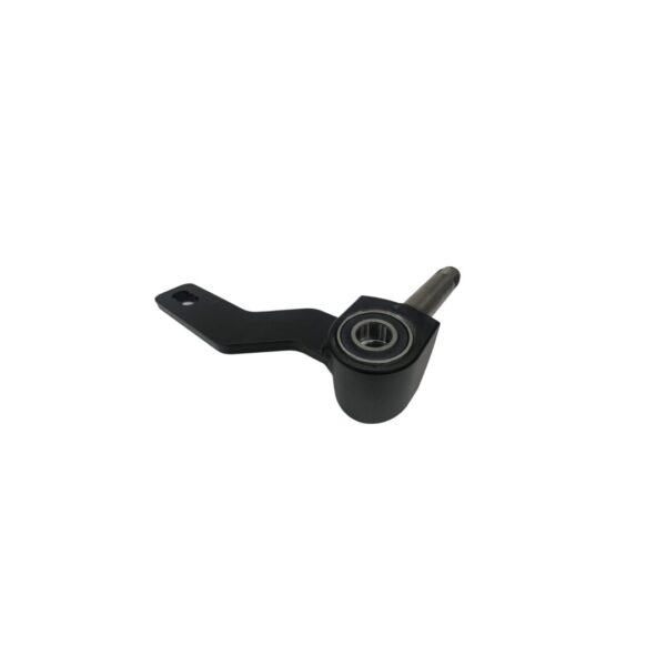 A PURSUIT Left Side Spindle Option, featuring a black mechanical component with an angular arm and a cylindrical shaft, complete with a bearing.