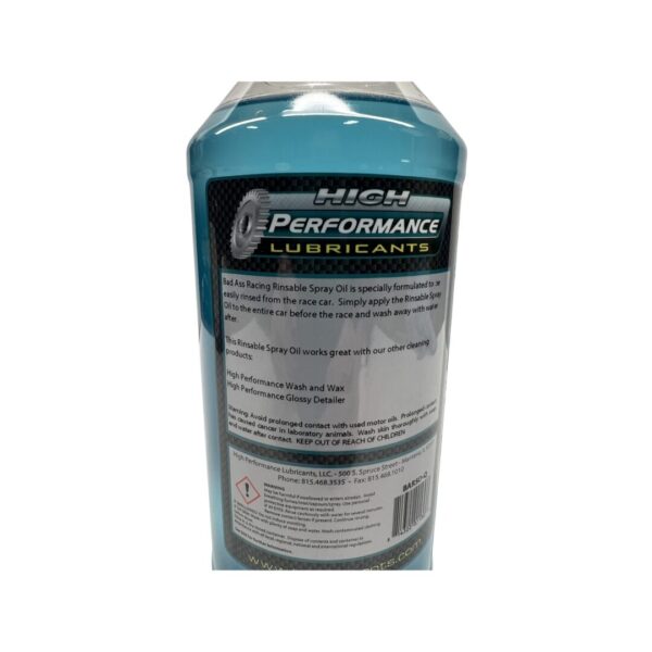 A bottle of Bad A$$ Chain & Bearing Lubricant, perfect for spraying the whole car and washing it off for easy racing car maintenance.